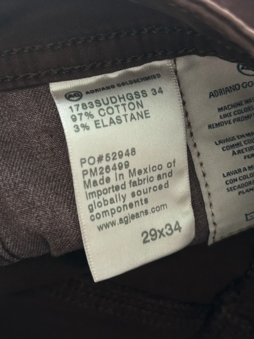 AG Adriano Goldschmied Men's TELLIS Modern Slim Pant Jeans Size: 29x34